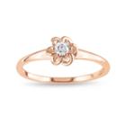 Rose Gold, Diamond Flower Ring 1/10 Ct. T.w.