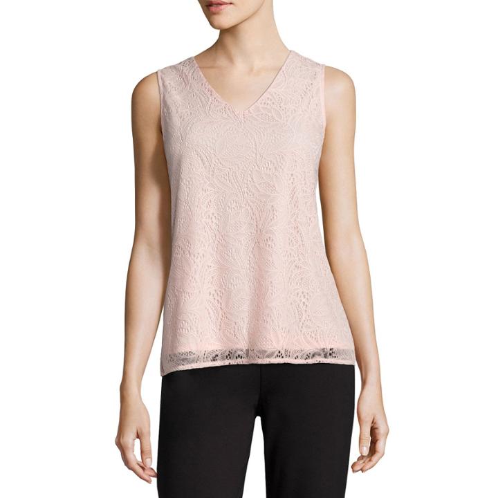 Liz Claiborne Sleeveless V Neck T-shirt
