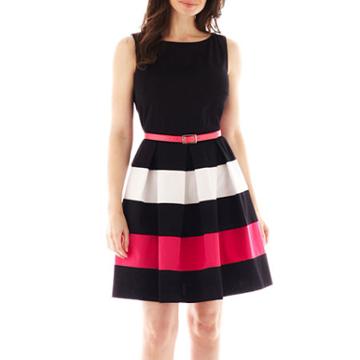 Tiana B. Sleeveless Colorblock Fit-and-flare Dress