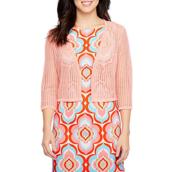 Be By Chetta B 3/4 Sleeve Open-front Shrug