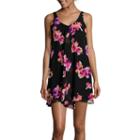 Decree Sleeveless V-neck Handkerchief Dress- Juniors