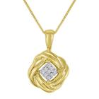 Diamond-accent 10k Yellow Gold Love Knot Cluster Pendant Necklace