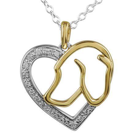 Aspca Tender Voices 1/10 Ct. T.w. Diamond Dog Heart Pendant Necklace