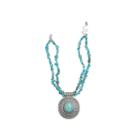 Mixit&trade; Reconstituted Turquoise 2 Row Pendant Necklace