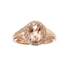Limited Quantities! Morganite And 1/5 Ct. T.w. Diamond 10k Rose Gold Ring