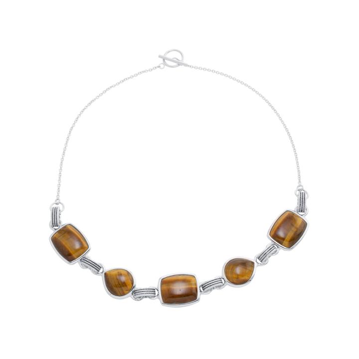 Brown Tiger's Eye Statement Necklace