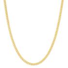 14k Gold Over Silver Semisolid Curb 22 Inch Chain Necklace