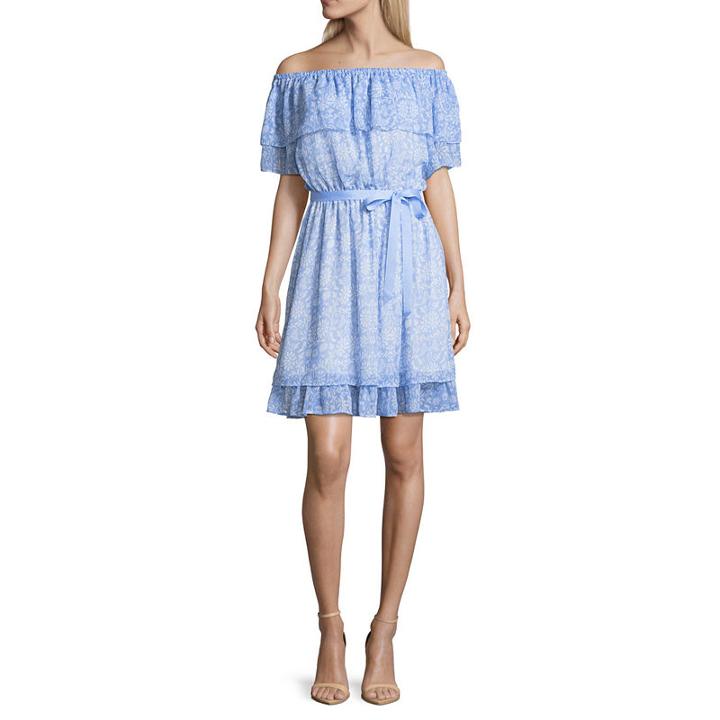 Disney Princess Long Sleeve Floral Fit & Flare Dress-juniors