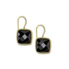 1928 Jewelry Gold-tone Black Square Drop Earrings
