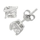 Lab Created White Sapphire Sterling Silver 6.1mm Stud Earrings