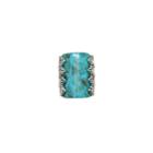 Womens Blue Turquoise Sterling Silver Cocktail Ring