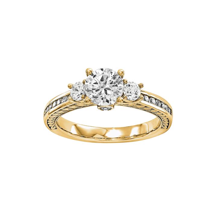 3/4 Ct. T.w. Diamond 14k Yellow Gold 3-stone Engagement Ring