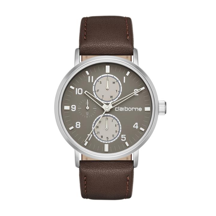 Claiborne Mens Brown Strap Watch-clm1204