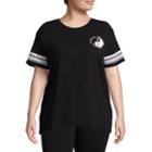 Flirtitude Short Sleeve Crew Neck Pattern T-shirt-womens Juniors Plus