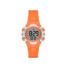 Womens Grey Case Orange Plastic Strap Digital Watch