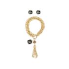 Worthington Tassel Gold-tone 3-row Chain Bracelet And Stud Earring Boxed Set