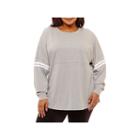 City Streets Long Sleeve Scoop Neck T-shirt-womens Plus