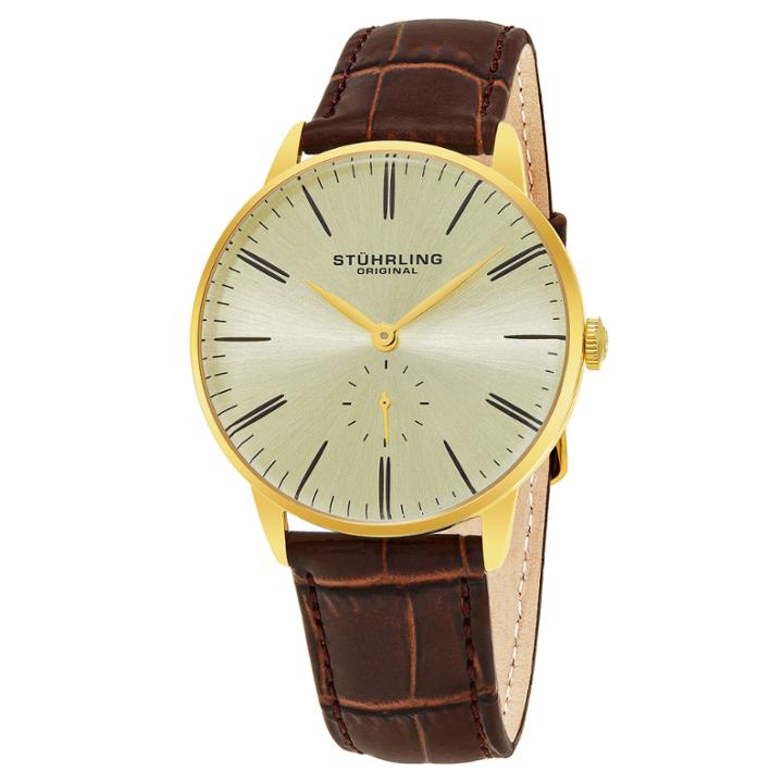 Stuhrling Mens Brown Strap Watch-sp16369