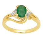 Womens Genuine Emerald Green 10k Gold Cocktail Ring