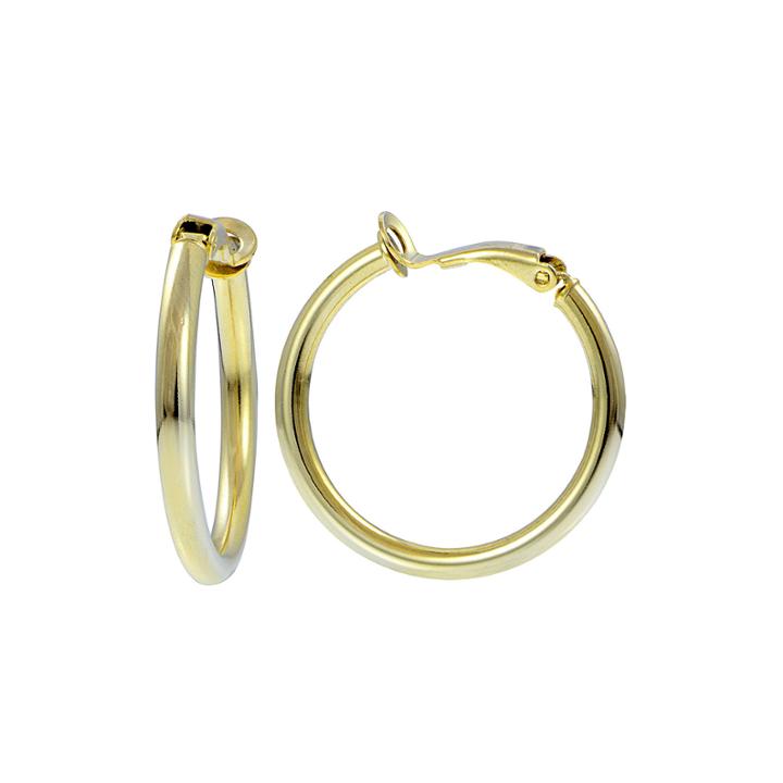 14k Yellow Gold Over Sterling Silver 25mm Hoop Clip-on Earrings