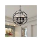 Warehouse Of Tiffany Meila 5-light Black 16-inch Spherical Chandelier