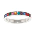Sparkle Allure Womens Silver Tone Crystal Channel Set Ring