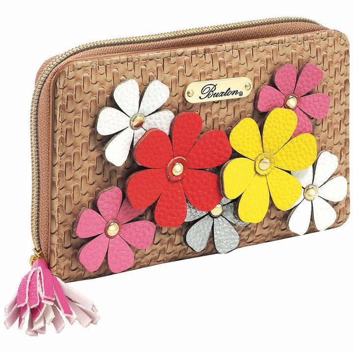 Buxton Rfid Zip Around Rfid Blocking Clutch Wallet