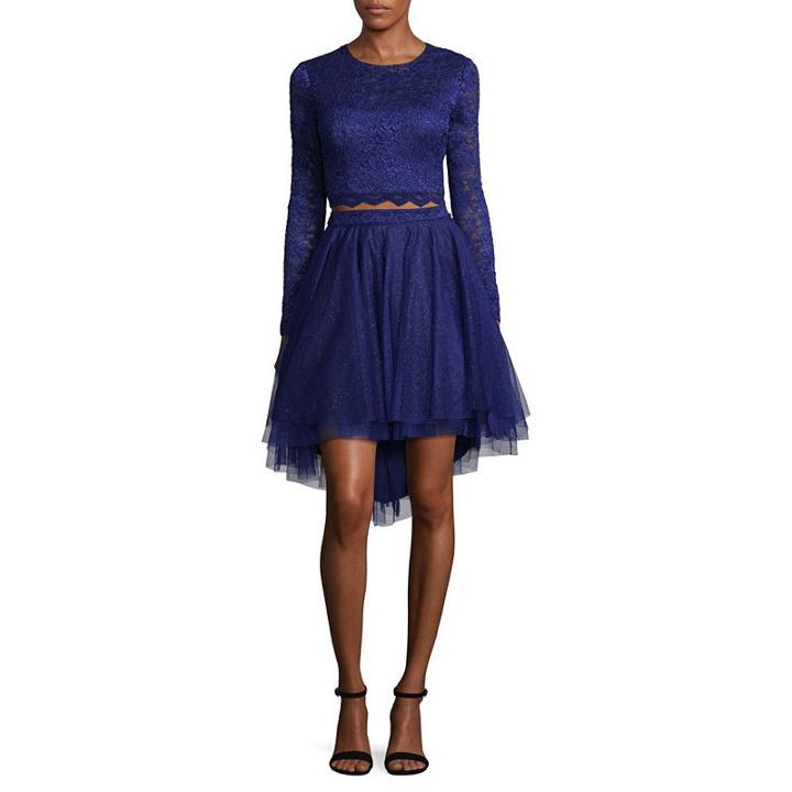 Social Code Long Sleeve Party Dress-juniors
