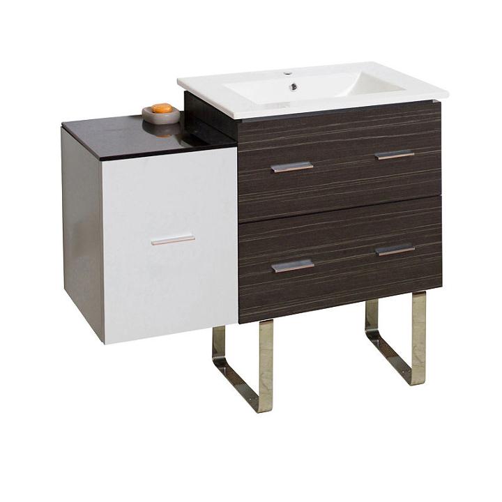 37.75-in. W Floor Mount White-dawn Grey Vanity Setfor 1 Hole Drilling