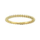 Personally Stackable 18k Yellow Gold Over Sterling Silver 1.5mm Beaded Ring