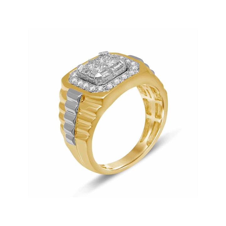 Mens 1 1/4 Ct. T.w. Genuine Princess White Diamond 10k