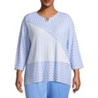 Alfred Dunner Bonita Springs Textured Splice Tee-plus