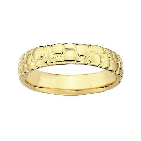 Personally Stackable 18k Yellow Gold Over Sterling Silver Stackable Ring
