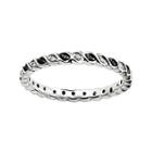 Personally Stackable 1/7 Ctw White & Color-enhanced Black Diamond Twist Ring