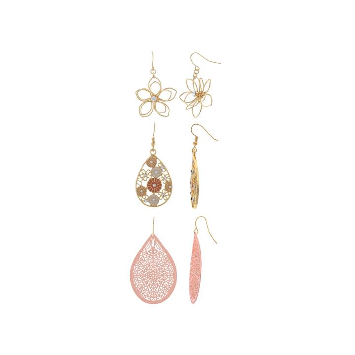 Decree 3-pr. Gold-tone Earring Set