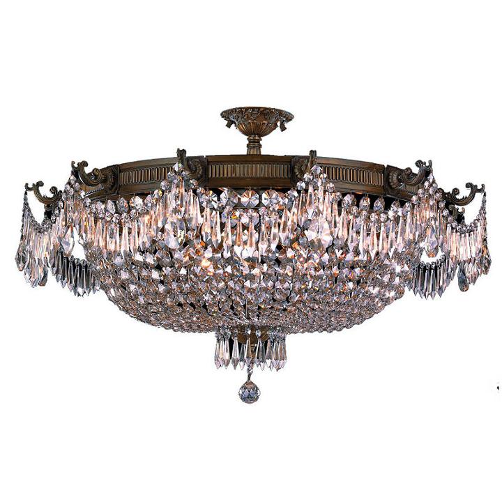 Winchester Collection 12 Light Clear Crystal Semiflush Mount Ceiling Light