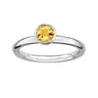 Personally Stackable Genuine Citrine Sterling Silver Stackable Ring
