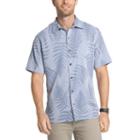 Van Heusen Short Sleeve Jacquard Leaf Print Button-front Shirt