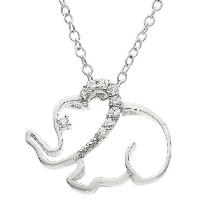 Diamonart Womens Diamond Accent Lab Created White Cubic Zirconia Pendant Necklace