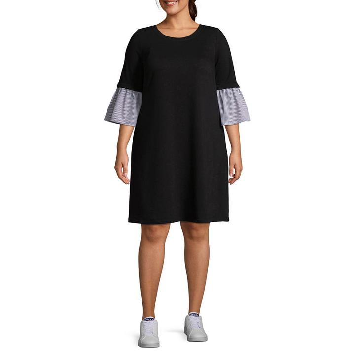 Luxology Short Sleeve Shift Dress - Plus