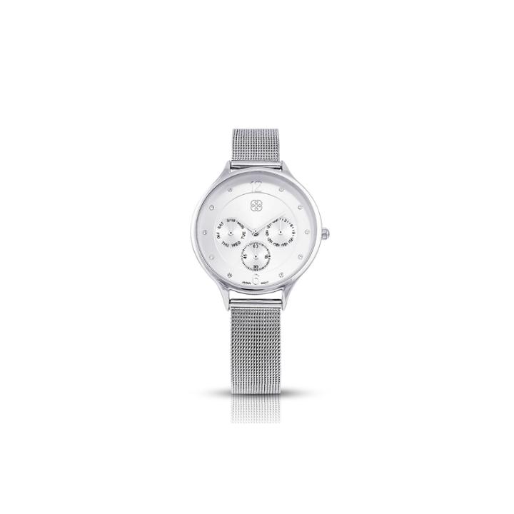 Daisy Fuentes Womens Silver Tone Strap Watch-df120sl