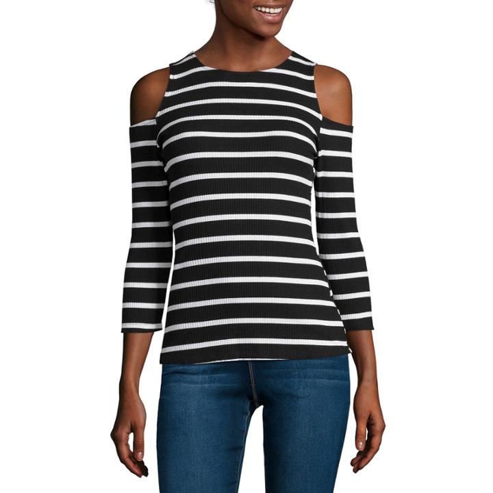I Jeans By Buffalo Cold-shoulder Rib Tee