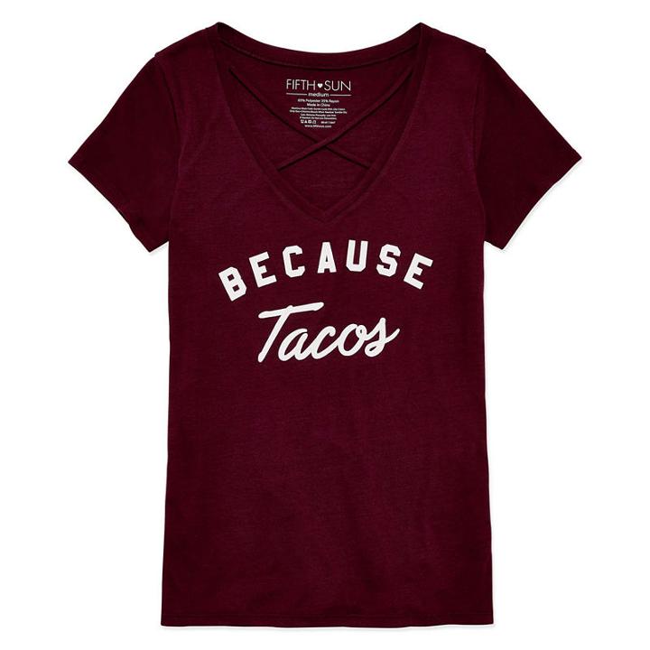 Short Sleeve Because Tacos Graphic T-shirt- Juniors Plus