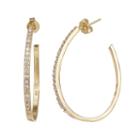 Cubic Zirconia 14k Gold-plated Brass Hoop Earrings