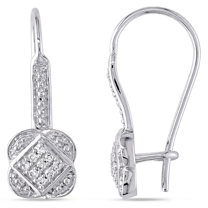 1/10 Ct. T.w. White Diamond 10k Gold Clip On Earrings