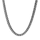 Mens Antique Finish Stainless Steel & Black Ip Foxtail Chain