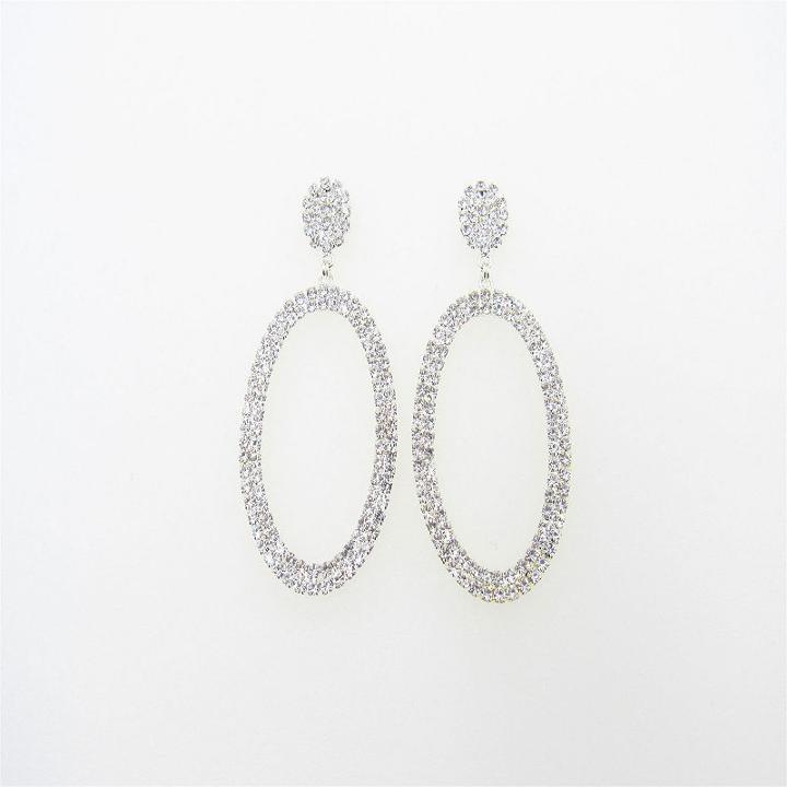 Vieste Rosa Clear Brass 2 1/2 Inch Hoop Earrings