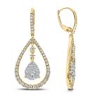 1 1/2 Ct. T.w. White Diamond 14k Gold Drop Earrings