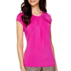 Worthington Short-sleeve Twist-front Blouse