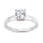 Sterling Silver & 18k Rose Gold Over Silver Cushion Cut 2 Ct. T.w. Solitaire Ring Featuring Swarovski Zirconia